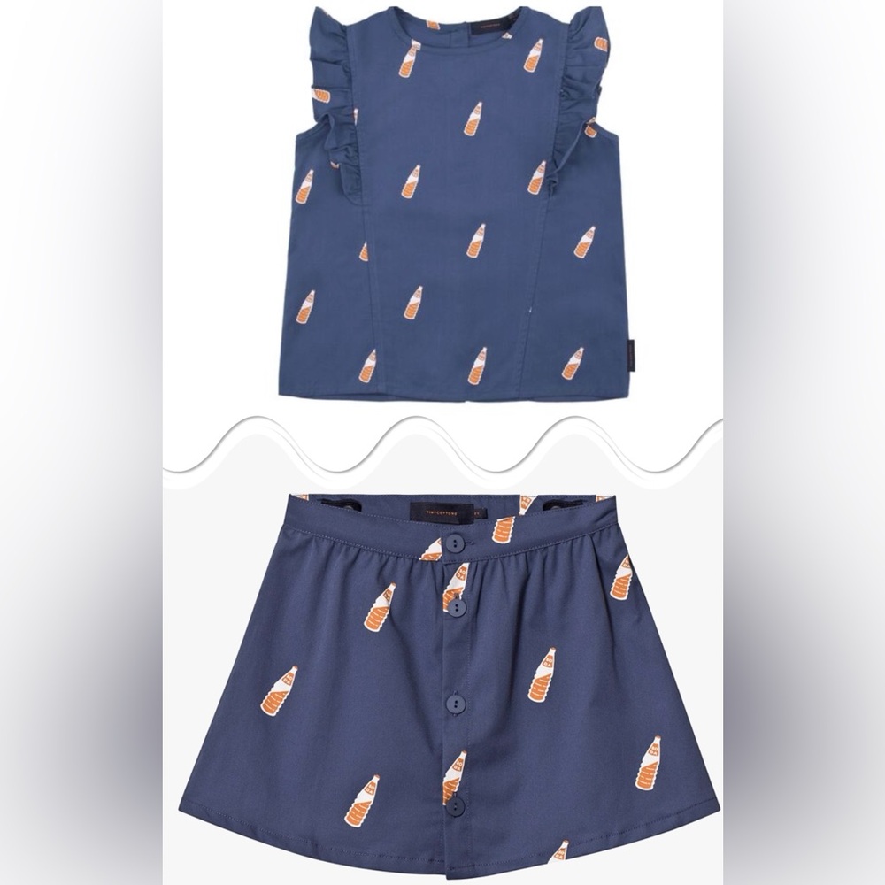 New Tinycottons Soda Bottles Blouse & Skirt 4T